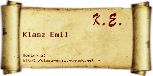 Klasz Emil névjegykártya
