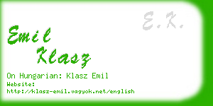 emil klasz business card